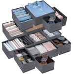 YUTUY Lot de 13 Boites de Rangement,Boite Organisateur Tiroir,Boîte de Rangement pour Soutiens-Gorge,Chaussettes,sous-Vêtements,Cravates (Gris)