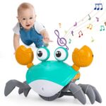 Yellcetoy Jouet Bébé Enfant 1 an, LED Musical Capteur Interactif Crabe Rampant Jouet pour Bébé 6 9 12 24 Mois, Cadeau pour Bébé Enfant Garçon Fille