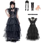 ZUCOS Mercredi Costume pour filles Costume d'Halloween Fête Cosplay Spectacle de scène
