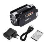 Caméscope Caméra Vidéo 4K Full HD Rotation 16X Caméscope Numérique Haute Définition Caméra Vidéo Dv (Rouge américain) (Noir)