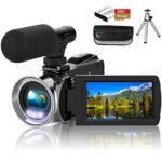 Caméscope vidéo 4K 36 MP Vlogging Caméra pour Appareil Photo numérique Youtube 30 FPS 3,0 '' 270 ° avec Zoom numérique 18 x trépied, Carte SD 32GB & Piles