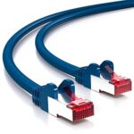 deleyCON 1m CAT6 Câble Réseau - Blindage PIMF S/FTP CAT-6 RJ45 Câble Ethernet - LAN DSL Routeur Modem Point d'Accès Patch Panels - Bleu