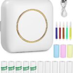 heuchaey Imprimante Portable,Mini Imprimante Photo Portable,avec 13 Rouleaux de Papier Thermique,Bluetooth Imprimante Thermique pour iOS,Android,imprimante sans Encre pour Photo,Étiquettes,Memo
