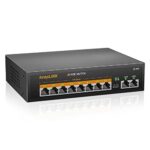 keepLiNK 10 Port PoE Switch, 8 Ports PoE+100Mbps, 2 Ports Uplink 100Mbps, 120W Built-in Power, IEEE 802.3af/at, Metal Fanless, Plug & Play