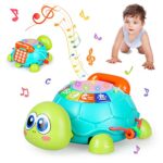 kramow Jouet Bébé 1 an, Jouets Musicaux, Jouet d'éveil 18 Mois, Rampant Tortue,Tambourin Bébé, Son et Lumière, Jouets d'activité et de développement, Jeux Educatif Cadeau pour Garçons Filles Enfant