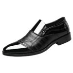 lahomiaChaussures d'affaires pour Hommes, LuckyGirls Mode Nouveau Chaussure en Cuir d'affaire pour Homme Soulier en Motif de Crocodile Chaussure de Ville sans Zipper Résistance à l'usure 38-47