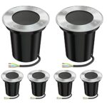 ledscom.de Lampe encastrée dans le sol BOLI, Outdoor, IP67, inox, ronde, 108mm Ø, 1x GU10 max. 15W, 6 pcs.