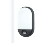 oktaplex lighting LED Lampe d'extérieur ovale avec détecteur de mouvement Lumi Motion IP54-10W 800Lm 3000K - Luminaire extérieur anthracite Applique murale extérieur