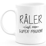 quotedazur Céramique Mug Râler C'est Mon Super Pouvoir - Cadeau Collègue Râleuse Retraite - Idée Cadeau Original Humour Femme - Tasse Couple Saint Valentin