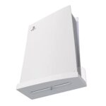 sciuU Support Mural compatible avec la Console PS5 Playstation 5, 2mm Métallique Épaissi Ultra-dur, Métalliques Accessoires Support Vertical avec Grilles de Ventilation pour PS5 Console, Blanc