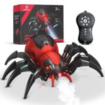 sumsync Télécommande Araignées Jouets pour Enfants - Véritable RC Spider, Effets musicaux, Lumières LED, 3 4 5 6 7 8 9 10 11 12 Ans garçons / Filles, Cadeau d'anniversaire Halloween Rouge