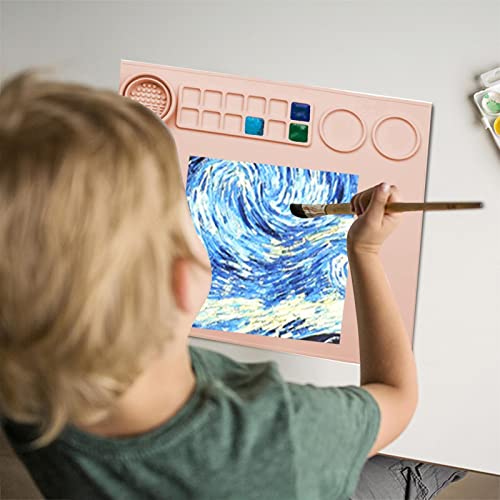 tapis de peinture enfant silicone - Tapis de peinture en silicone - Tapis  d'art en silicone pour peinture - 43x38xm - Tampons de peinture pliables  imperméables avec rainure - pour peinture, argile 