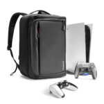 tomtoc Sac à Dos de Voyage pour Console PS5, Accessoires, Sac de Transport de Protection Compatible avec Console Sony Playstation 5, Casque, 2 Disques de Jeu, Manette PS5, Station de Charge