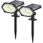 vighep [Lot de 2] 35LED Spot Solaire Exterieur, Lampe Solaire Exterieur étanche 4 Modes Eclairage Exterieur Solaire Réglable Projecteur Solaire Exterieur Puissante Pour Jardin,Cour,Allée,Chemin