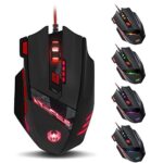 zelotes Souris Gamer,Souris Ergonomique,8 Boutons Programmables,9200 DPI,Souris Gaming Filaire,Souris Optique Filaire USB,Souris de Jeu pour PC,Ordinateur,Mac