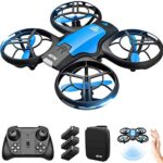 4DRC V8 Mini Drone Enfant, Drone Jouet Télécommandé, 27 Mins Autonomie avec 3 Batteries, Mode sans Tête, Maintien de l'altitude, Facile à utiliser, Parfait pour Enfants et Débutants, Bleu