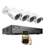 ANNKE Kit Caméra de Surveillance Filaire,4 Caméras 1080p et 5MP Lite 8CH DVR, Kit de Vidéosurveillance 2MP, Vision Nocturne de 100 Pieds, Détection de Mouvement, Accès à Distance et Alarme par E-Mail