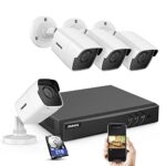 ANNKE Kit Video Surveillance Extérieures Filaires,8CH 3K Lite H.265+DVR avec 2TB HDD,4 Caméras de 5MP IP67 Etanche, Détection de Personne/Véhicule,Lecture Intelligente,Écraser Automatiquement la Vidéo
