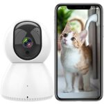 ANTELA Caméra Surveillance WiFi Intérieur 1080P 2,4GHz/5GHz Caméra IP 355°/90° Pivotant Intérieur WiFi 2 Voies Audio Vision Nocturne IR Détection de Mouvement Compatible avec Alexa/Google Home (1PC)