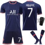 AYEUPZMaillots de Football pour Enfants,Maillots Domicile/extérieur,Maillots Noirs Taille 7 pour Adultes et Enfants (avec Chaussettes),Shorts de t-Shirt de Football et Ensembles de Chaussettes