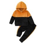 AmisszEnsemble de Vêtements Bébé Garçon 1-6 Ans Tenue à Capuche Hauts Sweat à Manches Longues Lettre Imprimé Tops + Pantalon Set