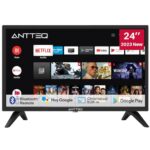 Antteq AG24F1DCU Android TV 24 Pouces (61 cm) Smart TV avec Google Assistant, Chromecast, Netflix, Prime Video, Disney+, WiFi, Triple Tuner, Android TV 11