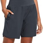 BALEAFShort Sport Femme Running Taille Haute Short Fitness Femme Respirant avec 4 Poches pour Surf Volley Ball Tennis Randonnee Gym Yoga