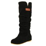 BOTCAMBottes d'hiver pour femme - Bottes de neige - Bottes thermiques à enfiler - Bottes hautes hautes - Bottes élégantes - Bottes d'hiver - Bottes de neige à talons hauts