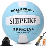 Ballon de Volleyball,Ballon Beach Volley,Soft Touch Volleyball, De Plage Adultes et Enfants,Articles avec des Sacs à Dos et des Sacs en Filet pour Pompe,Taille pour Intérieur/Extérieur, Officielle 5