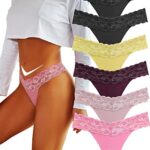 BeReady Lot de 6 strings pour femme - Sans coutures - En dentelle - Sexy - Pour femme - Lingerie - Tailles S à XL