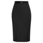 Belle PoqueFemme Jupe Crayon Mi Longue Elastique en Tisssu Agréable pour Bureau Travail Occassion Formelles