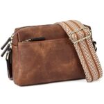BostantenPetit Sac Bandoulière Femme, Sac Téléphone Portable Femme en Cuir PU, Petit Sac Téléphone Portable Femme Sac a Main Femme Bandouliere Marron