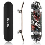 CAROMA Skateboard Enfant, Planche à roulettes avec LED Light Up Roues, Skateboard 22 Pouces Mini Cruiser Skateboard Fille Garçon Débutant