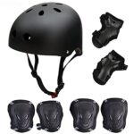 Casque de Kit de Protections 6 pièces Casque de BMX Pads Genouillères de coude avec des protège-Poignets pour Patin, vélo, Skateboard, Scooter