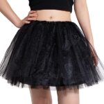 DGSHIRLDJOJupe Tutu pour Femmes, Jupe Vintage en Tulle élastique à 4 Couches pour Adultes et Adolescentes, Jupe de Ballet, Jupe de Danse pour Le Costume d'halloween