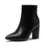 DREAM PAIRSBottines pour femme Talon bloc Bout pointu Fermeture éclair intérieure