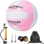 DRSUMLF Volleyball Officiel Taille 5 Kit Volleyball Volleyball Soft Volleyball Beach Volleyball Piscine Volleyball pour Intérieur Extérieur Plage Équipement d'entraînement Volleyball Entraînement Gym