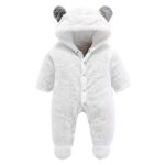 De feuillesGrenouillères à Capuche Bébé Naissance Manches Longues Combinaison Barboteuse Ensemble de Pyjama 3mois à 12 mois