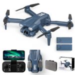Drone Avec Double Caméra 1080P Pour Adultes, 135°Camera Ajustable Drone FPV WiFi RC Quadricoptère pour Débutants et Adultes, Positionnement Du Flux Optique, 2 Batteries et Valise