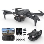Drone avec Caméra HD 2 Caméras Mini Drones Enfant Lentille réglable électriquement à 135° RC FPV WIFI Jouets Quadcopter Pliable 360° Flips Gravity Control Altitude Hold pour Débutants 2 Batteries