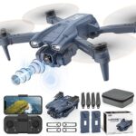 Drones avec 2 Caméras HD 1080P, Drone Quadricoptère FPV WiFi Télécommandé pour Adulte, 135° Adjustable, Mode sans Tête, Maintien d'Altitude, 360°Flips, 2 Batteries, Cadeau et Jouet, X-IMVNLEI