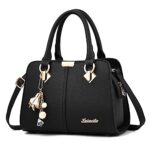 FANDAREElégant Sac à Main Femme Sacs à bandoulière Sacs à dos porté travers Voyage Sac Cabas Shopper Sacoches Messenger Besace Pochette Impermeable PU Cuir Noir A