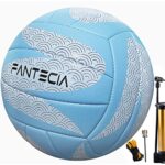 FANTECIA Ballon de Volleyball Officiel de Taille 5 pour extérieur/intérieur, Ballon de Volleyball de Plage de Poids Standard pour Jeunes et Adultes, Volleyball Professionnel avec Pompe.