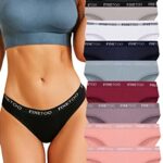 FINETOOSlips Coton Femmes sous-vêtements Respirants Logo Culottes Sport Shorties Sexy Ceinture Bikini Lingerie Multi-Pack Lot de 10 S-XL