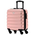 Flight KnightABS 3 Tailles Valise Legere Compatible avec Air France, Hop! easyJet, Ryanair Et Bien d'autres! Bagage a Main Et Bagage en Soute Grande avec 4 Roues (S)