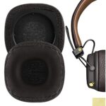 GEEKRIA QuickFit Coussinets de rechange en cuir protéiné pour casque Marshall Major III avec fil, Bluetooth sans MID ANC (Marron), (EJZ264-03)