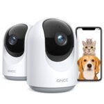 GNCC Caméra Surveillance WiFi, 2 Pièces Caméra IP WiFi sans Fil 360 ° Pan/Tilt, Caméra Dôme 1080P avec Suivi de Mouvement et de Son, Vision Nocturne et Audio Bidirectionnel, Compatible avec Alexa