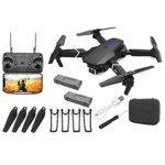 GPS Drone E88 PRO pour adultes 4K Pro Dual Caméra pliable Vidéo Vidéo Live Dronçon RC Aircrafts à quadcoptère avec une mise à niveau de la configuration noire 2batterie