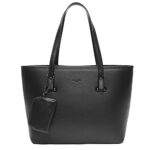 GallantryGrand Sac A Main Femme Multipoches - Cabas Fourre-Tout Format A4 - Cours Lycée Similicuir pour Ville Shopping Travail - Chic Classique - Noir