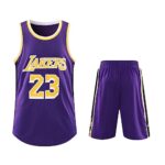 Générique2 Pièces Maillot Basketball Enfant/Adulte 2023,Maillot sans Manches + Pantalon Court Enfants/Adulte,Basket Maillots Basketball Jersey et Short Ensemble de Maillot M-4XL